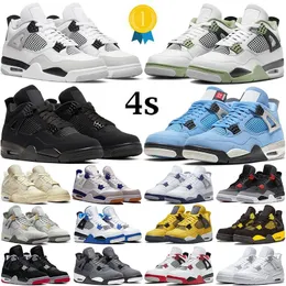 2023 Jumpman 4 농구화 MENS Mens Womens Bred 4S UNC Black Cat University Blue 선인장 흰색 회색 여성 순수한 로열티 남성 스포츠 스니커즈 크기 36-47