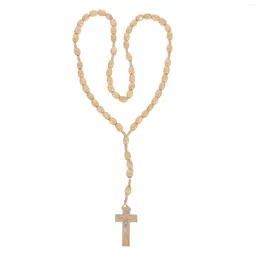 Pendant Necklaces Necklace Men Cross Male Rosary Chain Accessories Mens Wooden Prayer Womens Beads Miss