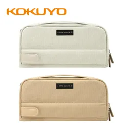 Сумки 1pcs Japan Kokuyo Cencil Case One Meter New Pure Pencil Case Multifunction Multifunction Canvas Simple Student Catchater Sage