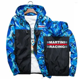 Erkek Hoodies 2023 Martini Yarış Baskı Moda Rüzgarlık Fermuar Ceketler Giyim Rahat Ekleme Kamuflaj Ince Ceket