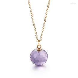 Chaînes Creative Verre Cristal Collier Simple Titane Acier Bijoux Femme Cadeau Jamais Fade Drop