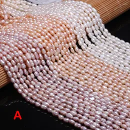 비즈 쌀 모양 진주 자연 담수 혼합 색상 목걸이 팔찌 액세서리 쥬얼리 만들기 DIY 크기 4-5mm