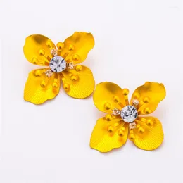 Kolczyki stadnowe Lubov moda malowane kwiatowe liście piercingowe akrylowe nożyce damskie biżuteria świąteczne prezent