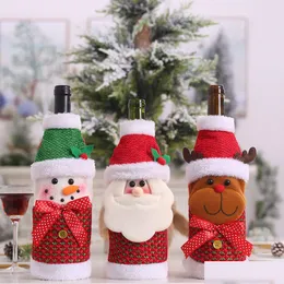 Christmas Decorations Wine Bottle Er Champagne Sweater Santa Reindeer Snowman Xmas Party Table Ornaments Xbjk2109 Drop Delivery Home Dhbkz