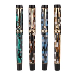 أقلام Majohn M600 Selluloid Checkerboard Fountain Pen ألمانيا Schmidt Fine NIB