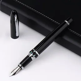 Pennor Duke Classic Fountain Pen 911 Dark Blue Big Shark Shape Full Metal Iridium Medium NIB Writing Pen Business Office Home Supplies