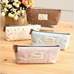 韓国の花の鉛筆バッグKawaii Canvas Pen Pouch 3 PCS/LOT SQUAREステーショナリージッパー