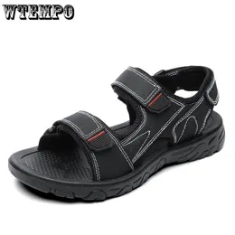 Sandaler Wtempo vietnamesiska läder Mens Summer Casual Shoes Soft Bottom Sports Beach Wear Student Dualuse Slippers 230629