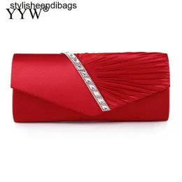 Totes Folds Rhinestone Decor Chain Clutch Bags For Women 2021 Red Evening Party Clucth Envelope Bag Женская девушка Роскошная сумка через плечо Stylisheendibags