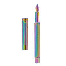 Stifte Hongdian Rainbow Forest Metal Fountain Stift farbig EF/F/M/gebogene Nib Schreibstift Schöne Baumstruktur für Business Office Home