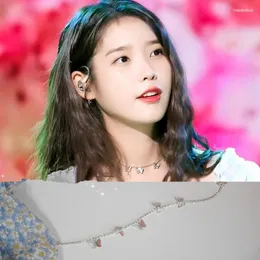Chains IU Li Zhien Same Christmas Sweet And Lovely Shining Butterfly Necklace Korean Style Elegant High Quality