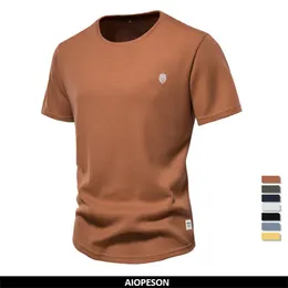 Camisetas para hombre AIOPESON Waffle camisetas Color sólido Oneck manga corta Casual camisetas para hombres verano básico transpirable Tops Tee 230629