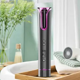 Cordless Hair Curler Automatic Electric Auto Rotate Curling Irons Waves Hair Styler Ceramic Fast Heating LCD Display Hair Iron L230520
