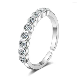 Cluster Rings 7ct 5mm Full Moissanite Ring For Women Men Sparkling Round Cut Enternity Diamond Band Wedding S925 Sterling Silver