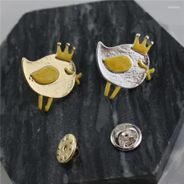 Broş Moda Sevimli Tavuk Karikatür Hayvan Düzensiz Dokulu Metal Pin Broş Rozeti Kadınlar Için Ceket Eşarp Şapka Dekorasyon Takı