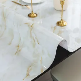 Toalha de mesa 1,0 mm de espessura padrão de mármore pvc de luxo não transparente capas de marmorização jogos americanos para