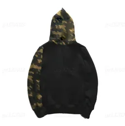 Camo Plus Size Hoodie Men Shark Hoodies Jacket Camouflage Sleeves Printed Cardigan Sweater Loose Hooded Mens Jacket Black Hoodie Sweatshirt