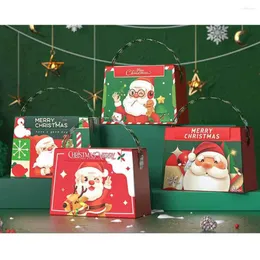 Подарочная упаковка 4 шт. с Рождеством Христовым коробка из крафт-бумаги конфеты шоколадная упаковка детские дети Санта-Клаус счастливый год вечерние сувениры