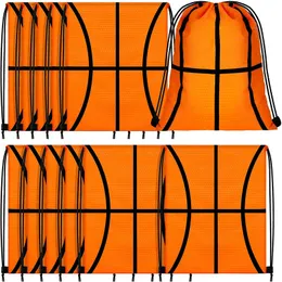 DHL500pcs Zeug Säcke Fußball Basketball Druck Polyester Große Kapazität Sport Gym Kordelzug Rucksack Tasche