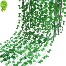 NYA 36PCS Blad 1 bit 2.3m heminredning Artificiella murgröna blad Garland växter Vine Fake Lovigt blommor Creeper Green Ivy Wreath