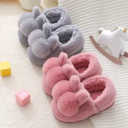 Slipper Winter Kinder Baumwolle Hausschuhe Baby Kleinkind Indoor Schuhe Niedlichen Cartoon Kaninchen Kind Hause Hausschuhe Jungen Mädchen Pelz Pantuflas 230628