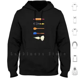 Herren Hoodies Backutensilien Langarm Spatel Gummi Schneebesen Nudelholz Holzlöffel Werkzeuge