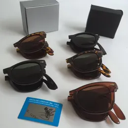 2023 New top quality polarized light vintage square Foldable Sunglasses Men Women Retro Vintage SunGlasses Driving designer Glass Lens uv400 4105