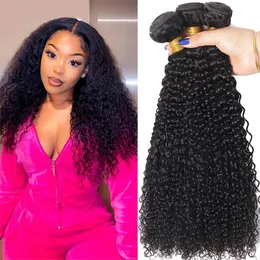 Lace Wigs Hair Bulks Indian Afro Kinky Curly Bundles 134PCS Human s Unprocessed Virgin 100 Weave Jerry Curl 230629