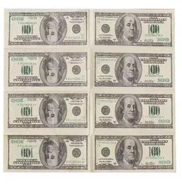 종이 냅킨 Serviettes 10 시트 100 달러 지폐 냅킨 돈 Fl 인쇄 양면 100 지폐 스택 복사 드롭 배달 Otl8V