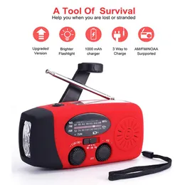 Radio Solar Hand Crank Radio Dynamo with Phone Charger Power Bank Am/fm/noaa Mini Weather Receiver Outdoor Flashlight Emergency Tool