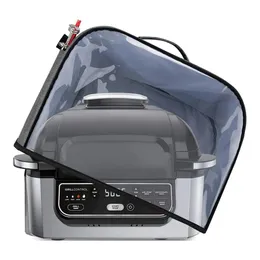 Dust Cover Kitchen Compatible with Ninja Foodi Grill AG301 AG302 AG400 Clear Front Panel Air Fryer Storage Pockets 230628