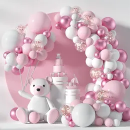 Inne imprezy imprezowe Macaron Pink Balon Garland Arch Welcome Baby Shower Walentynki Dzień urodzin Anniversaire Lateks Baloon 230628