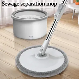 Mops Clean Water Sewage Separation Mop With Bucket Microfiber Lazy No HandWashing Floor Floating Household Cleaning Tools 230629