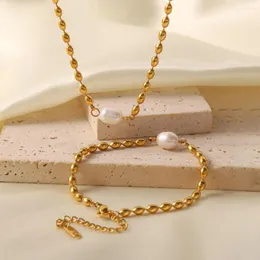 Anhänger Halsketten 316L Edelstahl Mode Perlenkette Natürliche Kette Einzelarmband