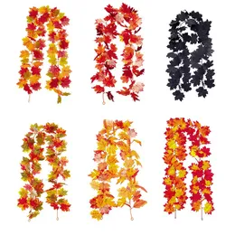 Fall Garland Maple Leaf wiszący winorośl girland sztuczny jesienny girland Dekorging Decor na domowe przyjęcie weselne Bożego Narodzenia