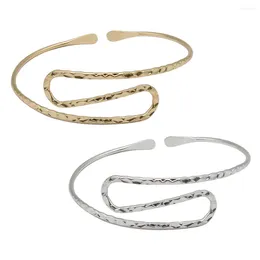 Charm Bracelets 2 Pcs Arm Women Armband Bangle Gift Womens Jewlery Open Armlet Leaf Jewelry Upper Wrap