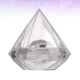 ギフトラップキャンディーダイヤモンドボックスパーティーコンテナコンテナウェディングボックスクリア装飾プラスチック製ケースメイクアップシュガージャー型