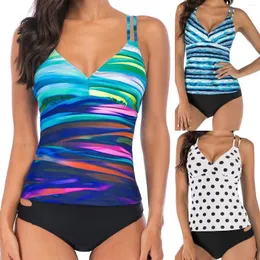 Women's Swimwear Sexy Printed Swimsuit Separate Bikini Suspender Spring Board Shorts For Women Swim Pack