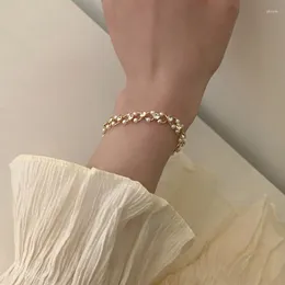 Braccialetti con ciondoli da donna in acciaio inossidabile retrò francese perla semplice braccialetto fai da te ciondolo gioielli sposa matrimonio regalo di compleanno gioielli