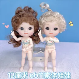 Dockor Face 13cm Doll 13 MOVERABLE FOURTED BJD MINI NAKED BODY DIY Toy Without Shoes For Children Födelsedagspresenter 230629