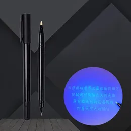 マーカー目に見えない蛍光ペンセット（5PCSペン + 1PCS UVライト）UVライトマーカーペンデュアルチップ0.5mm/1.0mm目に見えないペン