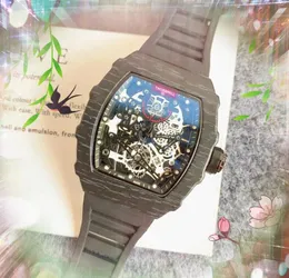 Super Fiber Wood Wave Case Мужские часы 43 мм Популярный каучуковый многоцветный ремень деловой кэжуал Кварцевый хронограф Военный бутик зрелые западные наручные часы