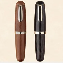 Pens Moonman Q1 / Majohn Mini Wood Fountain penna marrone / in legno nero Penna portatile inchiostro Iridium EF / F Fantalbilmente Palm Short Writing Regalo