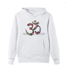 Männer Hoodies Kunst Design Namaste Om Floral Symbol Männer Baumwolle Sweatshirt Geschenk Hip Hop Mantel Tops Harajuku Streetwear Fitness