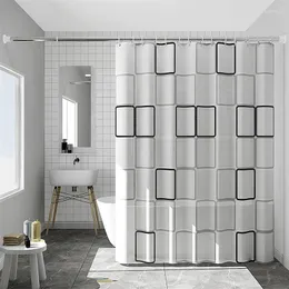 샤워 커튼 후크가있는 현대 커튼 곰팡이 증거 반투명 욕실 홈 방수 PEVA 플라스틱