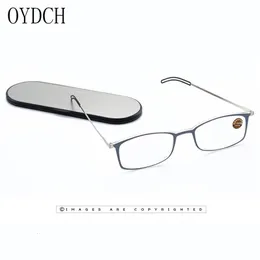 Okładki do czytania antynonieściowe Ultra-cienkie okulary do czytania dla mężczyzn i kobiet, aby wysłać przenośne okulary telefonu komórkowego Case 1.50 2.00 230629