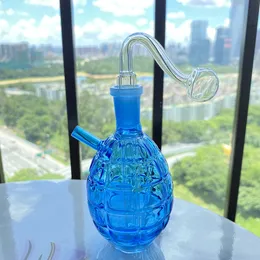 4,4 Zoll Wasserpfeife Blaue Glasbong Rauchende Wasserpfeife Bubbler Shisha-Pfeife mit Schüssel