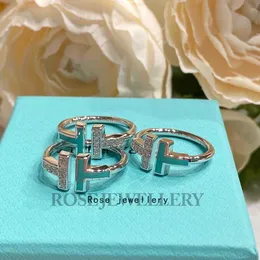 Designer Brand 925 sterling silver TFF turquoise set with diamond coil ring female niche design light luxury high-end feeling mother of pearl shell