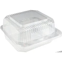 Disposable Take Out Containers Plastic Clamshell Takeout Trays Dessert Hinged Food Container To Go Boxes For Salads Pasta Sandwiches Dhqba