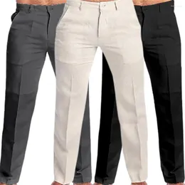 Männer Hosen Männer Hosen Einfarbig Gerade Bein Lange Mid-rise Zipper Taste Taschen Streetwear